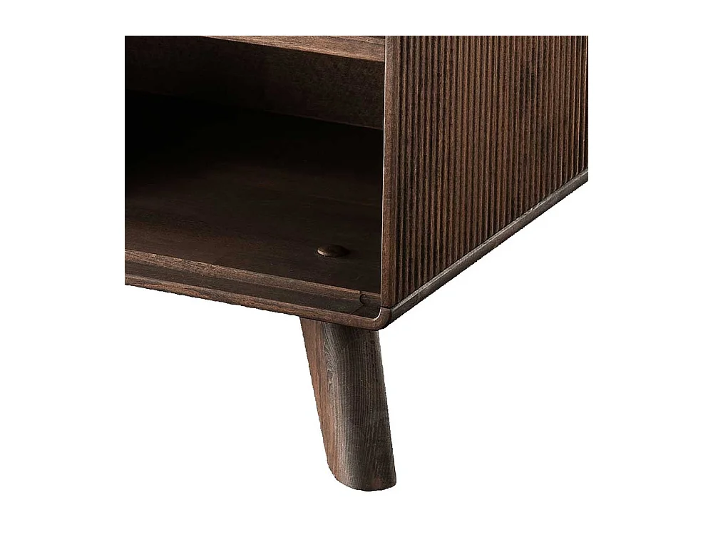 Brauner Sofatisch aus Kernbuche Massivholz quadratischer Tischplatte