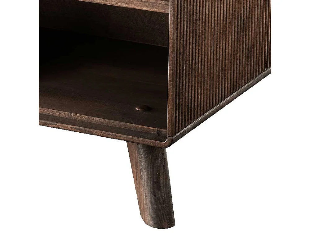 Brauner Sofatisch aus Kernbuche Massivholz quadratischer Tischplatte