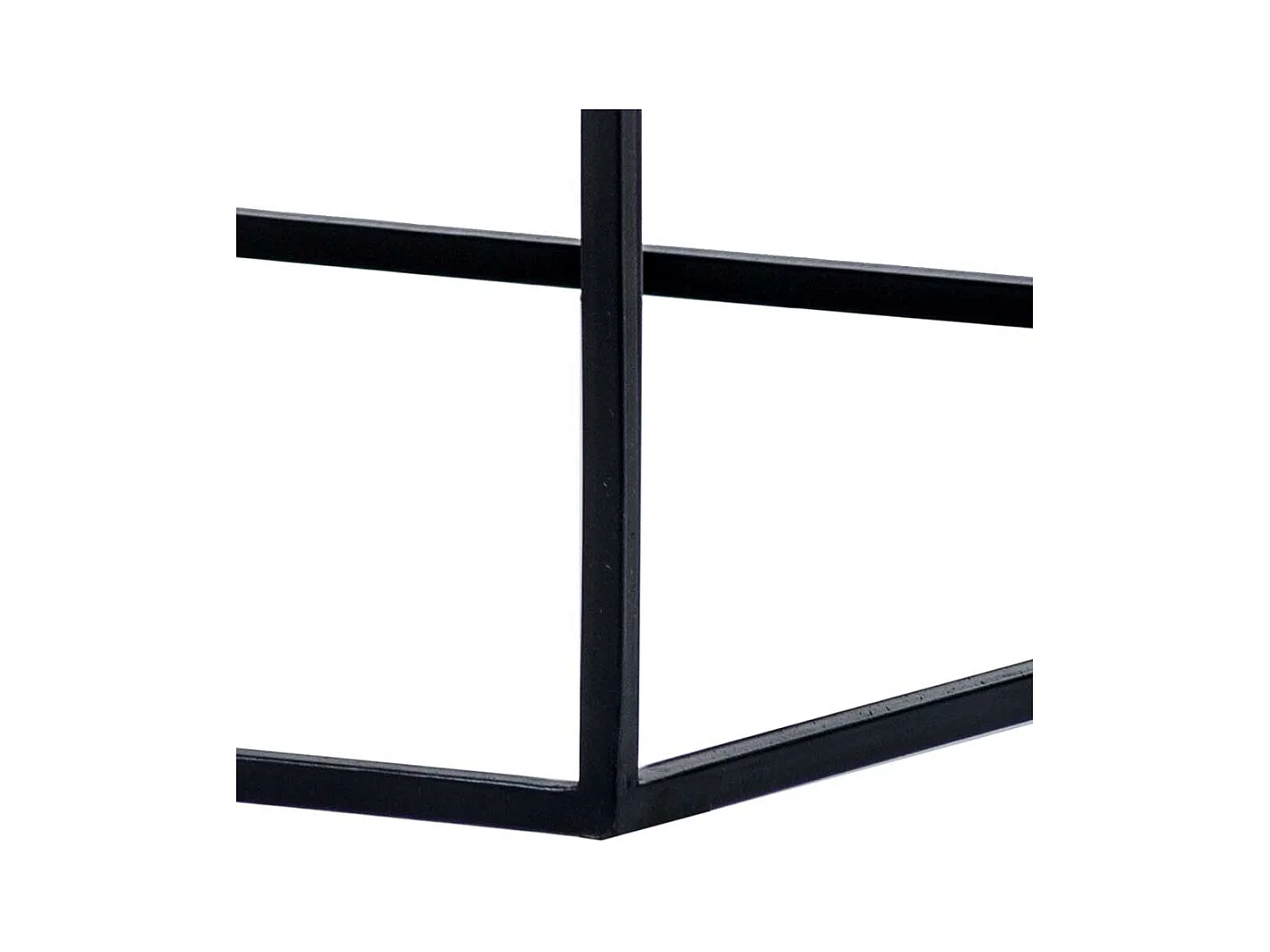 Industrie Couchtisch aus Massivholz und Metall Teakfarben und Schwarz