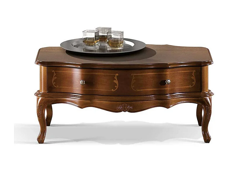 Couchtisch mit einer Schublade Nussbaumfarben