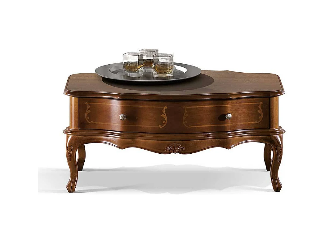 Couchtisch mit einer Schublade Nussbaumfarben