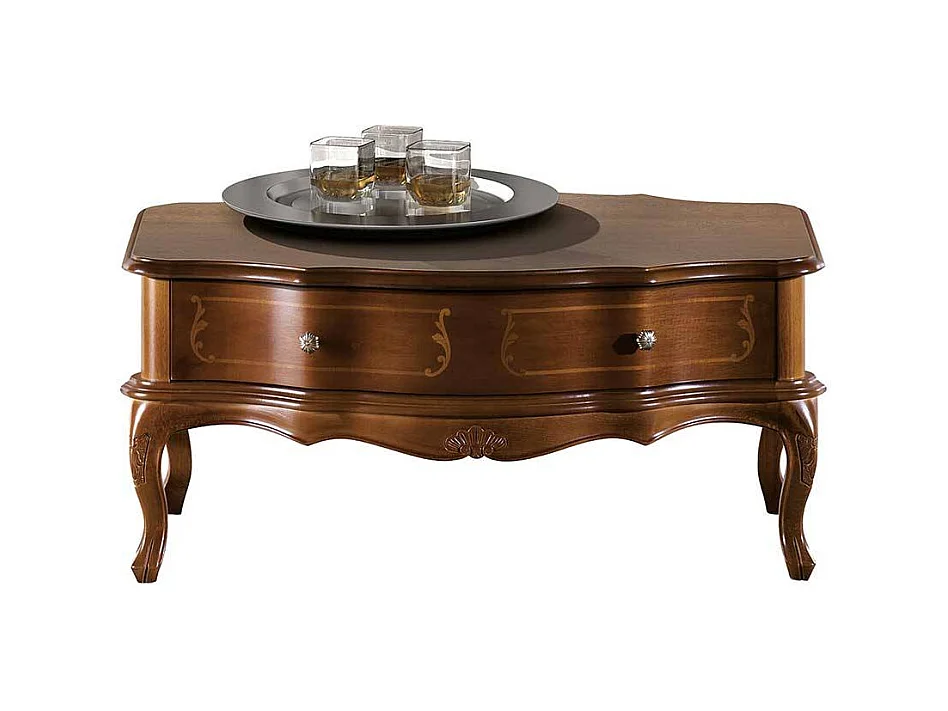 Couchtisch mit einer Schublade Nussbaumfarben