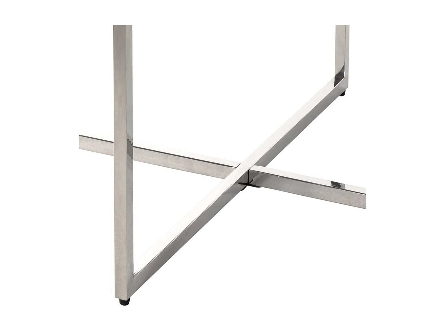 Runder Glastisch für Sofa Gestell Edelstahl