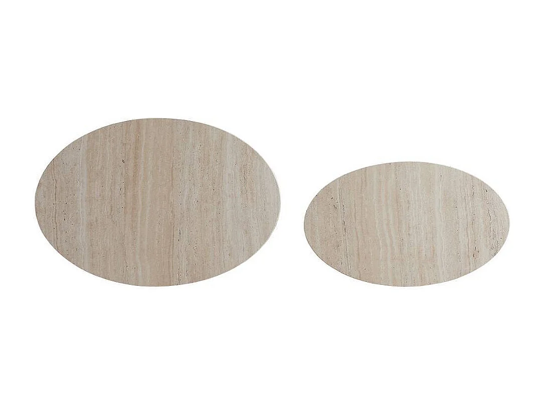 Satztisch Couchtisch Set in Beige und Marmor Optik (zweiteilig)