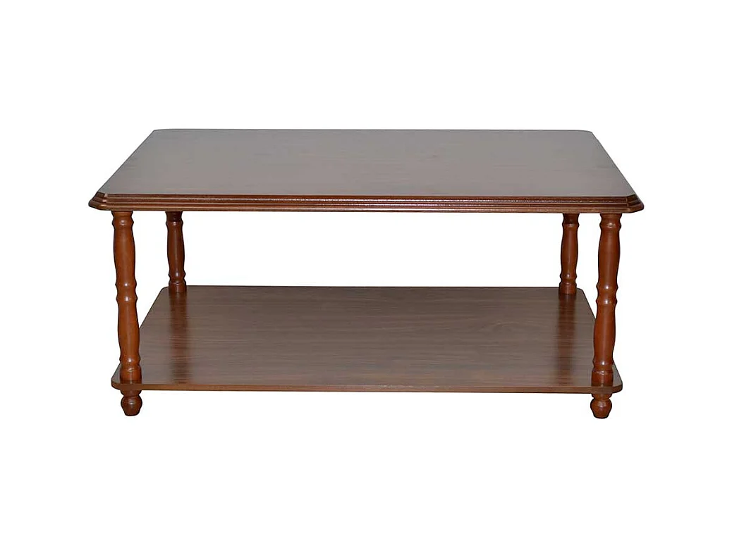 Sofatisch klassisch Gestell Holz gedrechselt Walnussfarben