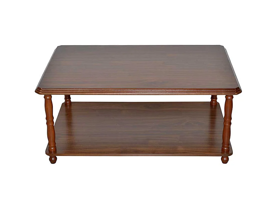 Sofatisch klassisch Gestell Holz gedrechselt Walnussfarben