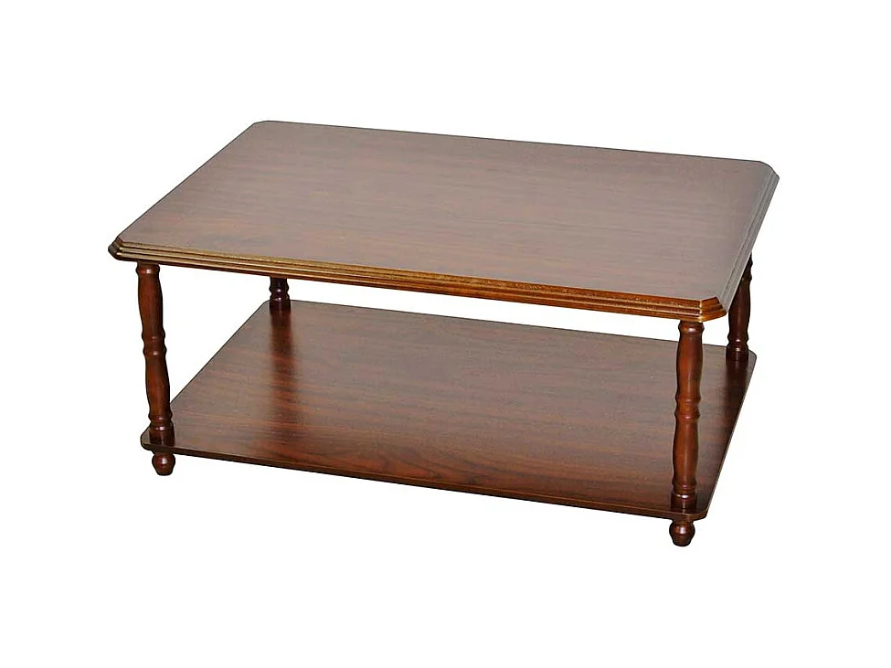 Sofatisch klassisch Gestell Holz gedrechselt Walnussfarben