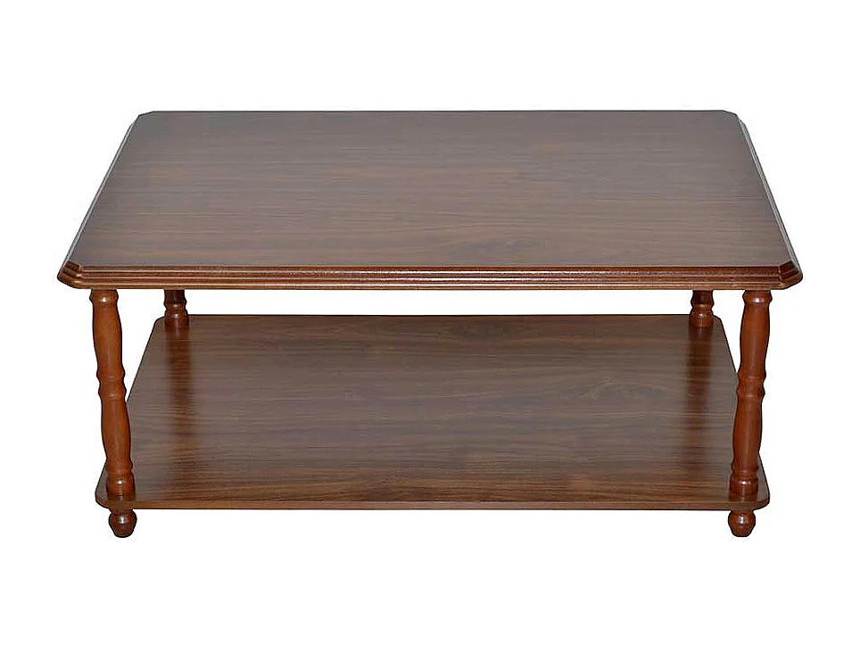 Sofatisch klassisch Gestell Holz gedrechselt Walnussfarben