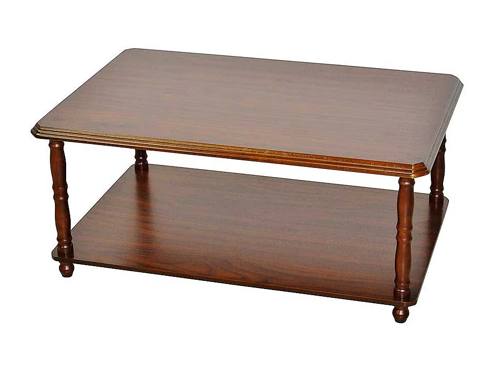 Sofatisch klassisch Gestell Holz gedrechselt Walnussfarben