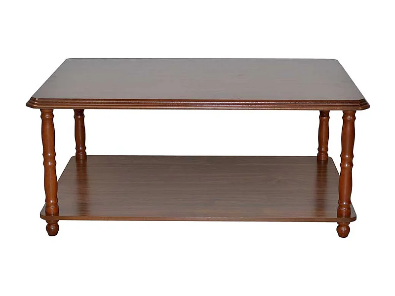 Sofatisch klassisch Gestell Holz gedrechselt Walnussfarben