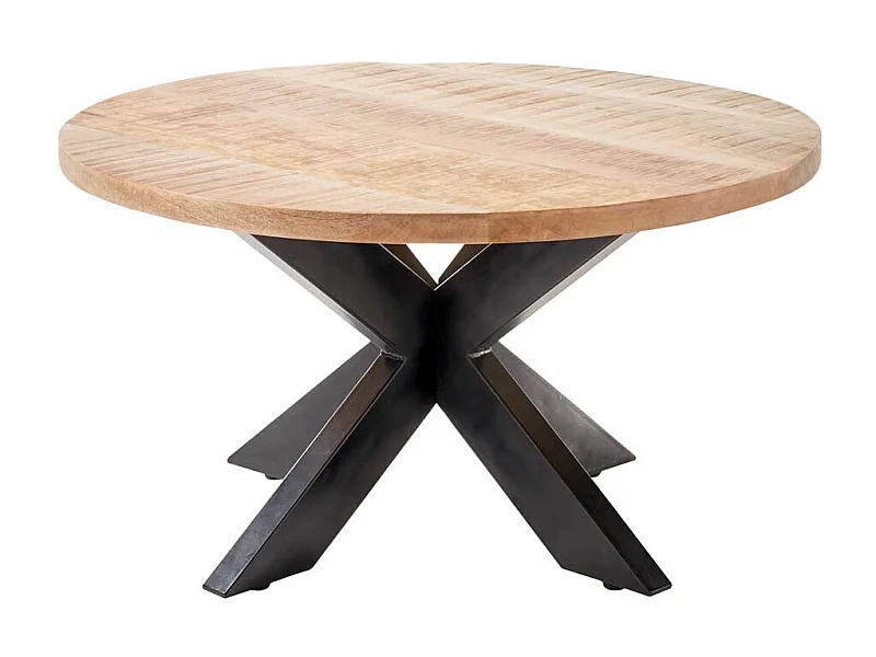 Wohnzimmer Tisch aus Mangobaum Massivholz Industry und Loft Stil