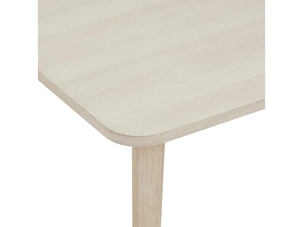 Couchtisch Sofatisch in Eiche weiß mit Vierfußgestell