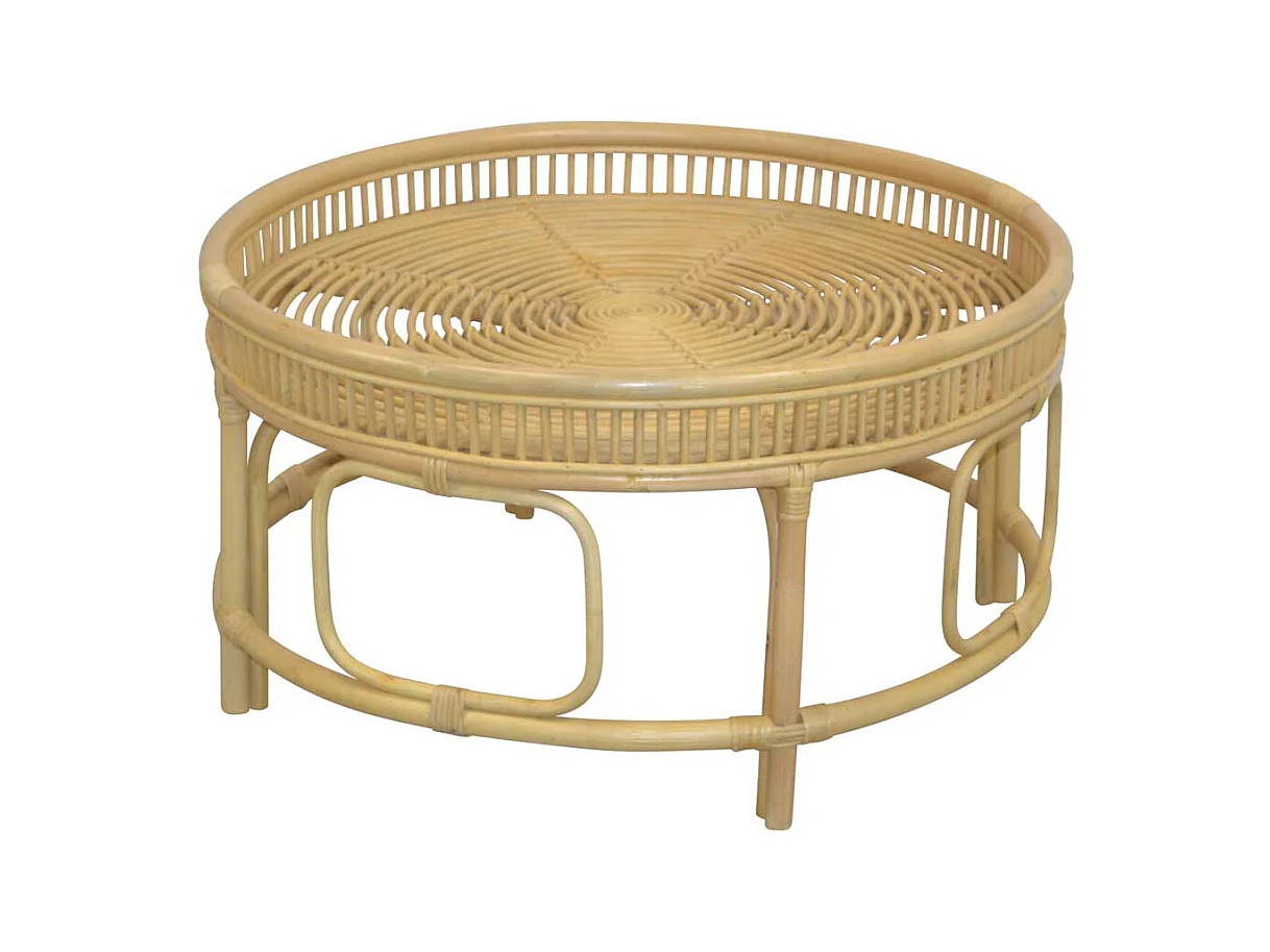 Tisch aus Rattan Geflecht im Landhaus Stil 41 cm hoch