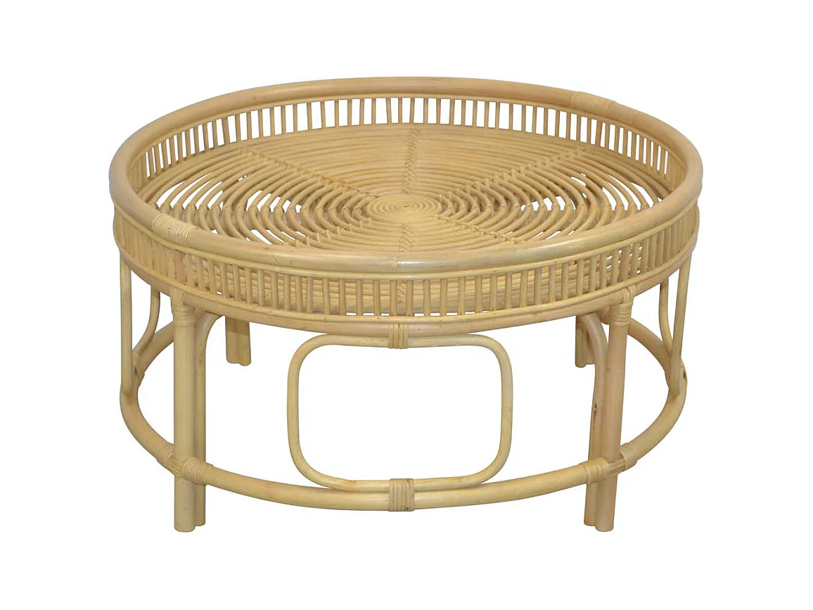 Tisch aus Rattan Geflecht im Landhaus Stil 41 cm hoch