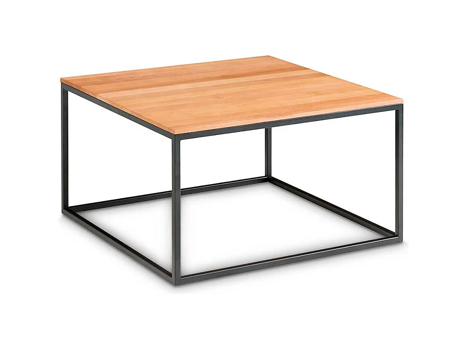 Massivholz Couchtisch aus Kernbuche geölt Metall Bügelgestell