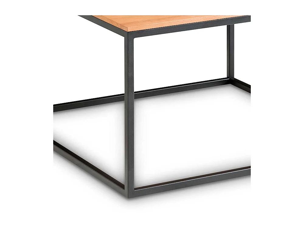 Massivholz Couchtisch aus Kernbuche geölt Metall Bügelgestell