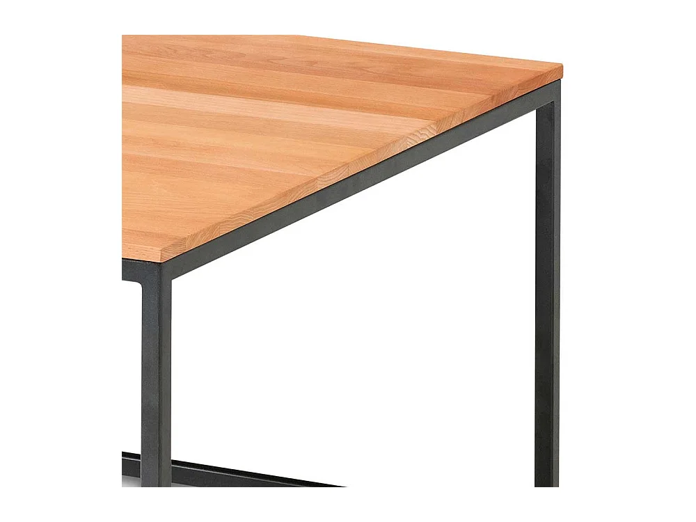 Massivholz Couchtisch aus Kernbuche geölt Metall Bügelgestell