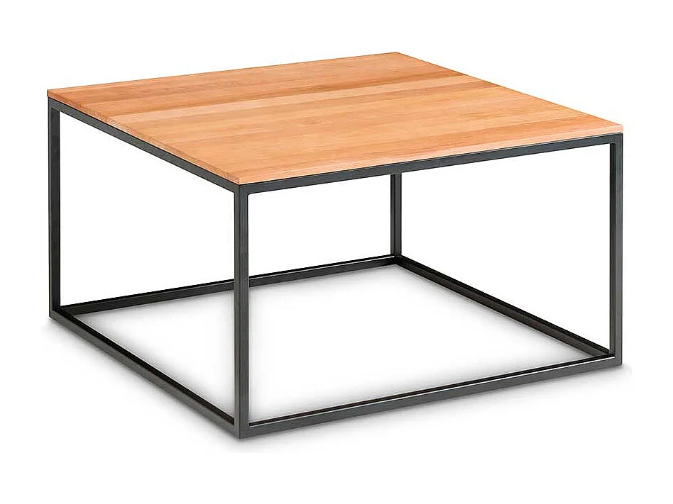 Massivholz Couchtisch aus Kernbuche geölt Metall Bügelgestell
