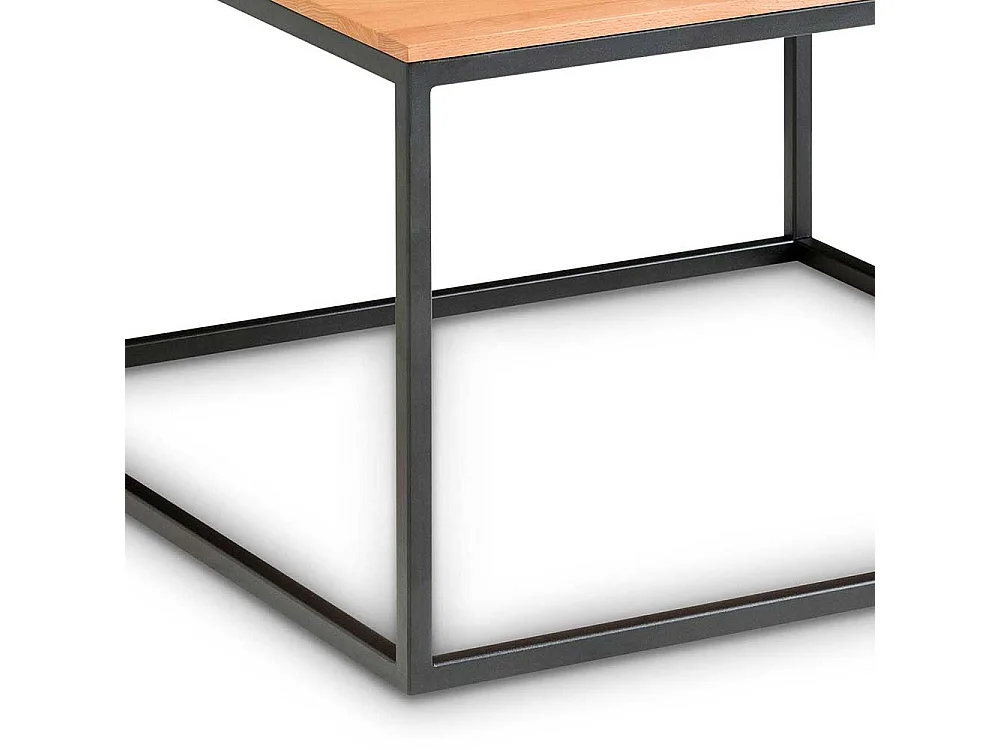 Massivholz Couchtisch aus Kernbuche geölt Metall Bügelgestell