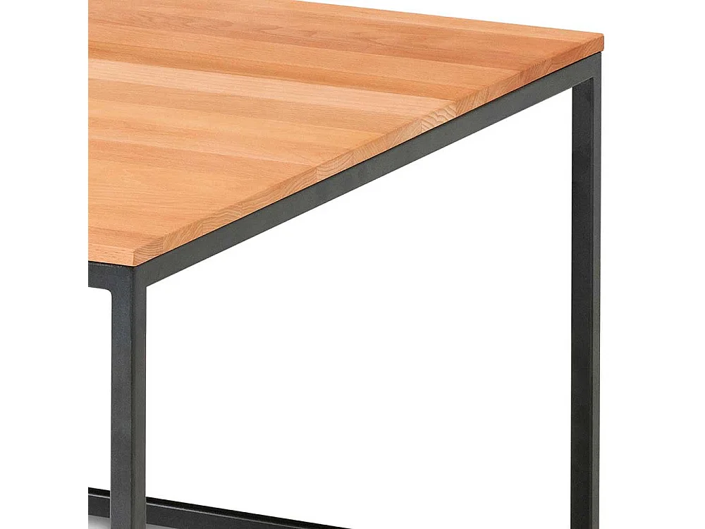 Massivholz Couchtisch aus Kernbuche geölt Metall Bügelgestell
