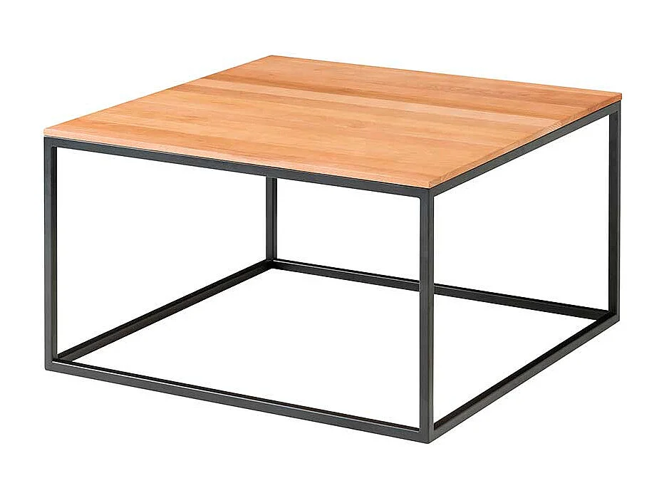 Massivholz Couchtisch aus Kernbuche geölt Metall Bügelgestell