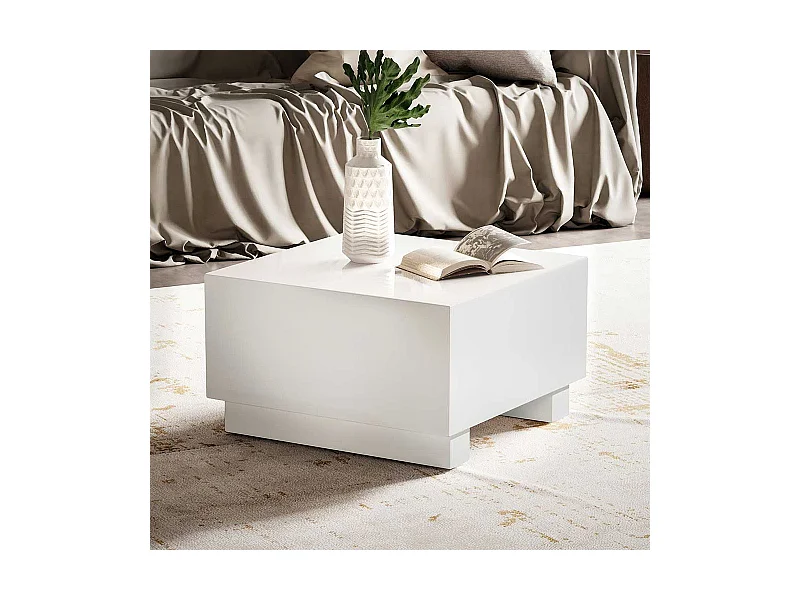 Wohnzimmer Tisch Couchtisch in Weiß Hochglanz lackiert