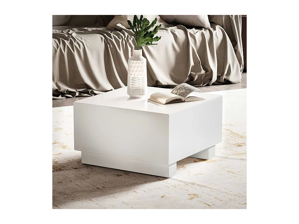 Wohnzimmer Tisch Couchtisch in Weiß Hochglanz lackiert