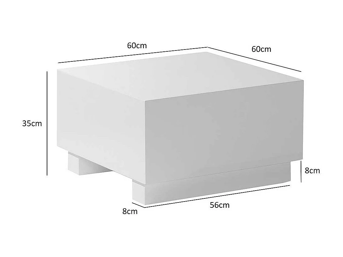 Wohnzimmer Tisch Couchtisch in Weiß Hochglanz lackiert