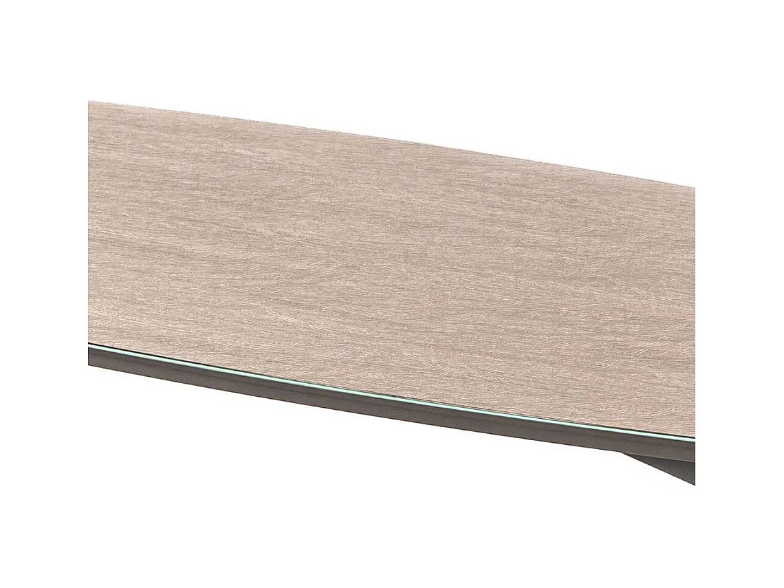 Couchtisch mit Glas beschichtet Dunkelgrau und Taupe