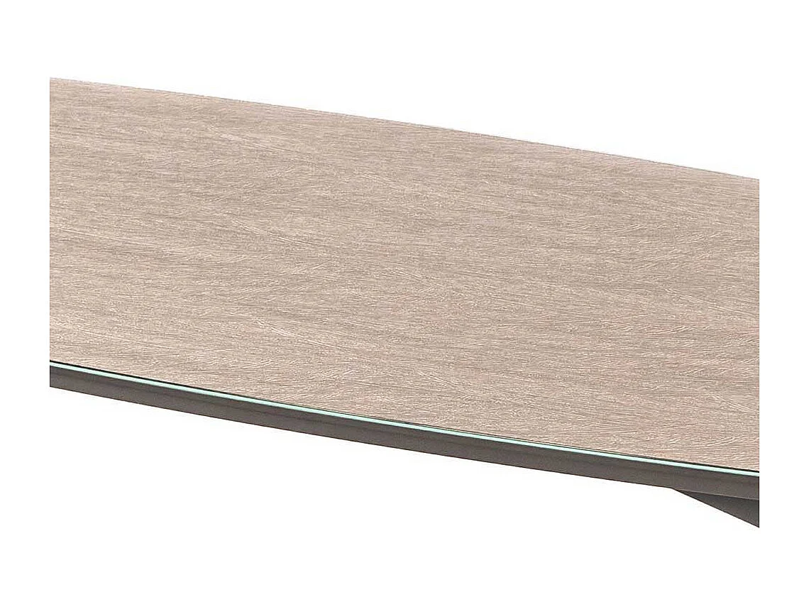 Couchtisch mit Glas beschichtet Dunkelgrau und Taupe