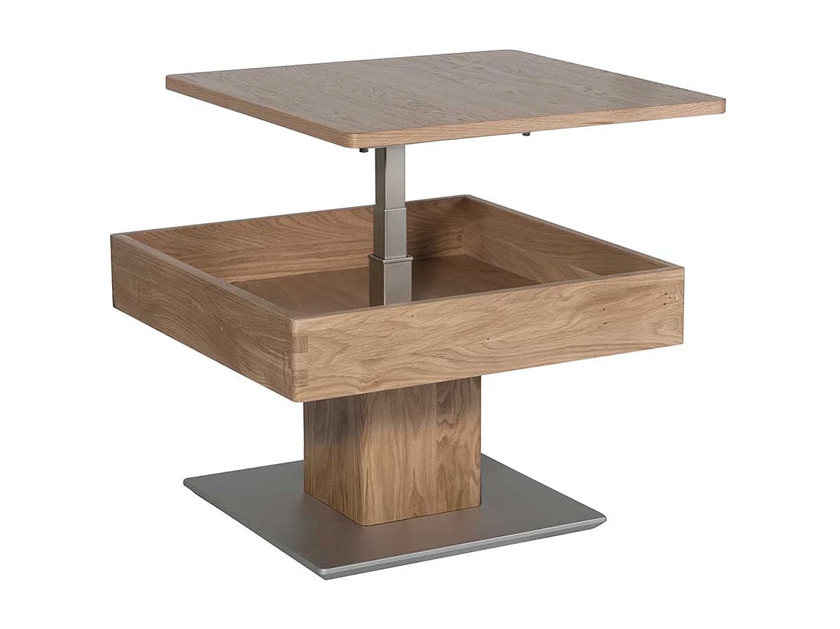 Sofatisch in Eiche Bianco furniert höhenverstellbar