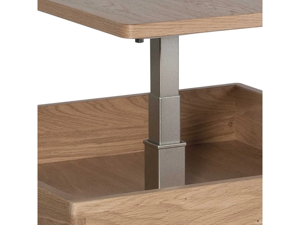 Sofatisch in Eiche Bianco furniert höhenverstellbar