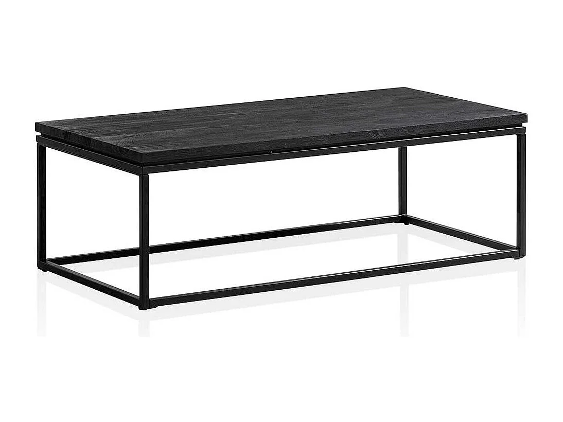 Couchtisch Sofatisch in Schwarz aus Metall und Holz