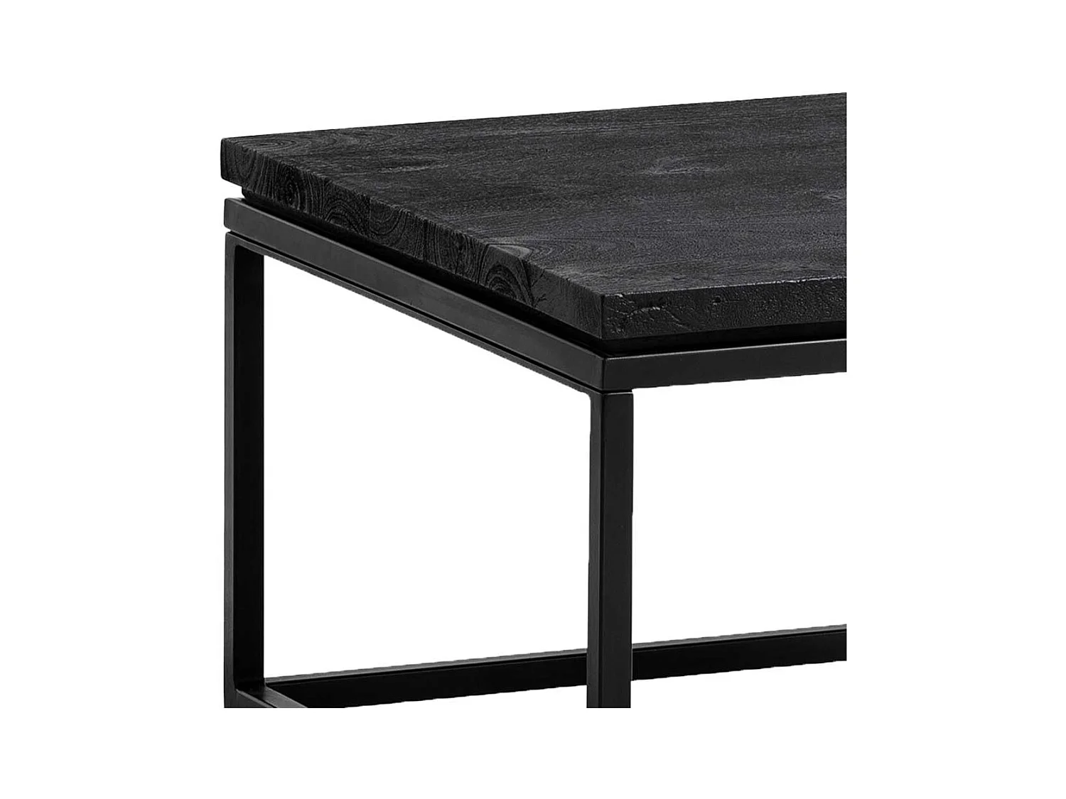 Couchtisch Sofatisch in Schwarz aus Metall und Holz
