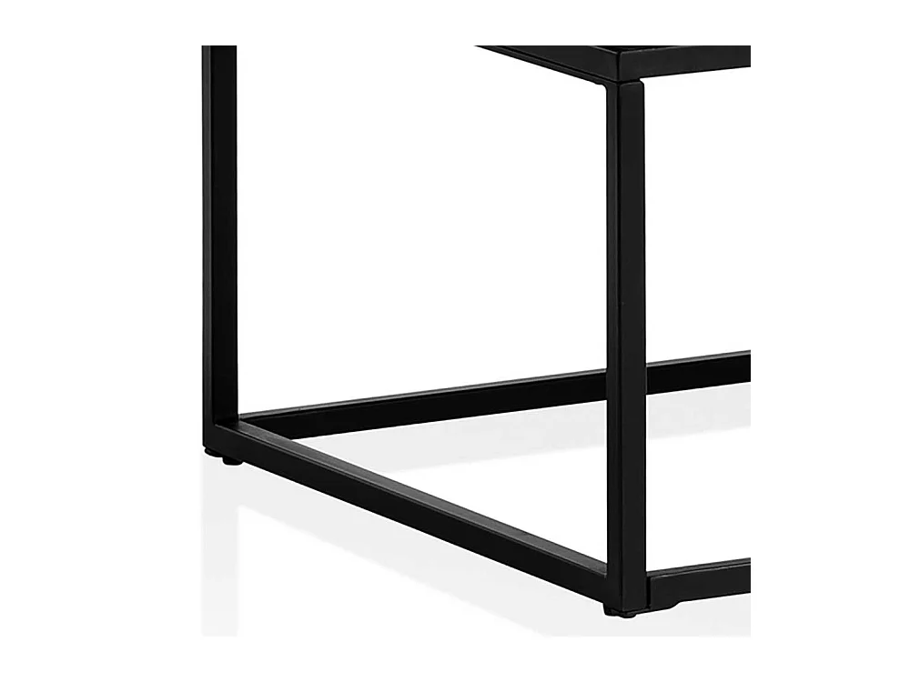 Couchtisch Sofatisch in Schwarz aus Metall und Holz