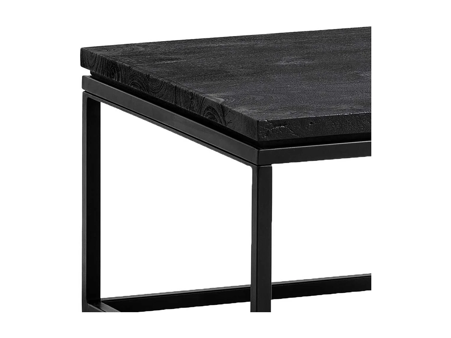 Couchtisch Sofatisch in Schwarz aus Metall und Holz
