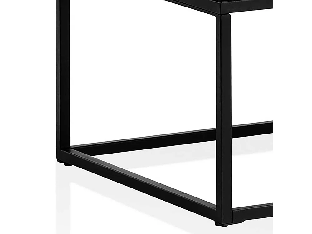 Couchtisch Sofatisch in Schwarz aus Metall und Holz