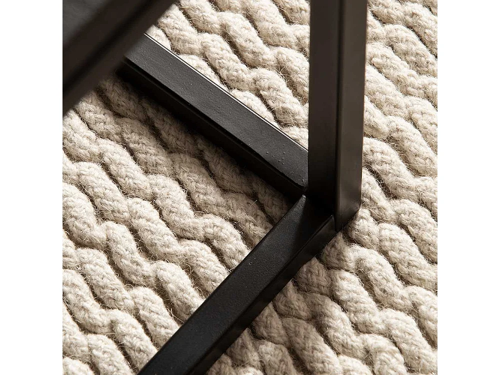 Couchtisch Sofatisch in Schwarz aus Metall und Holz