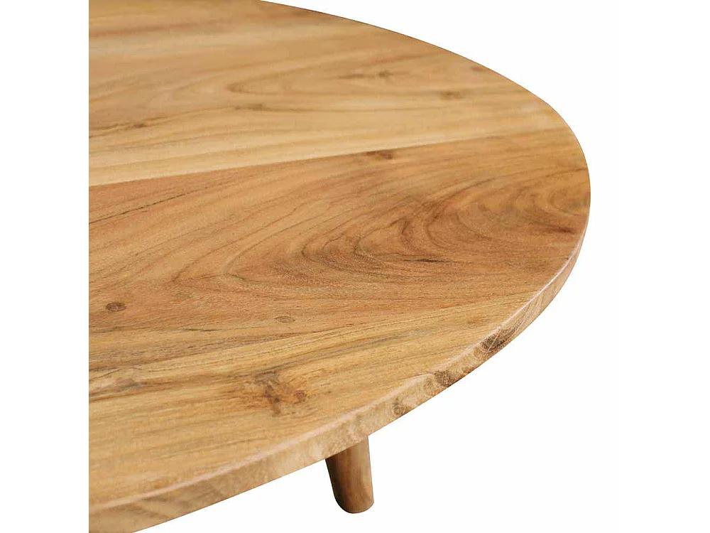 Runder Couchtisch aus Akazie massiv 75 cm