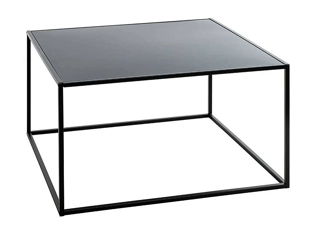 Schwarzer Designcouchtisch mit Metallplatte Bügelgestell