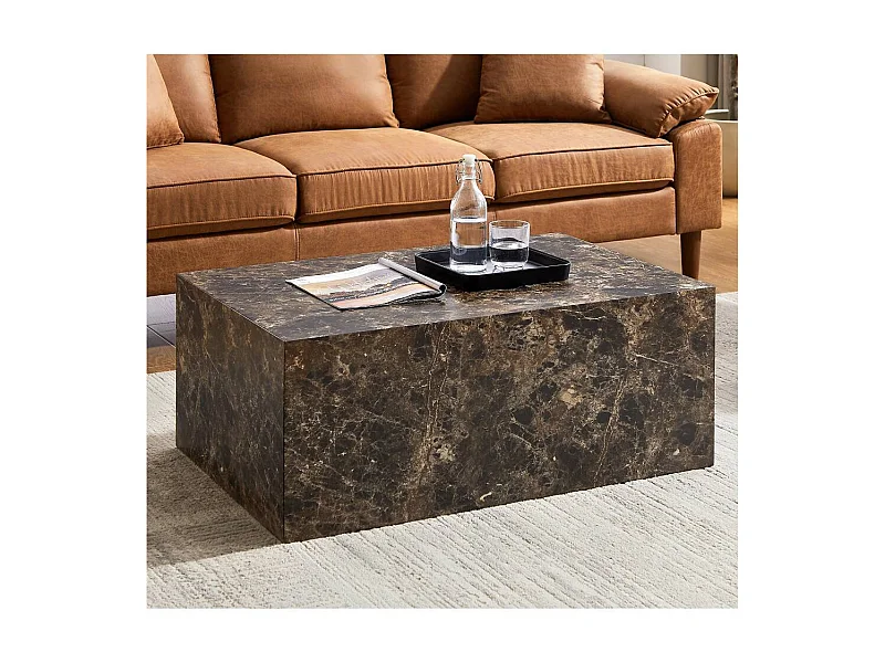 Sofatisch Wohnzimmer Tisch in Marmor Optik 90 cm breit