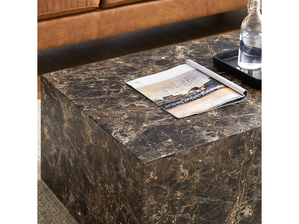 Sofatisch Wohnzimmer Tisch in Marmor Optik 90 cm breit
