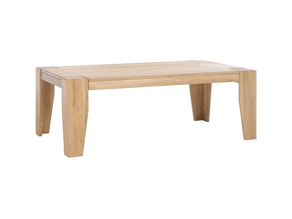 Holz Couchtisch aus Wildeiche Massivholz Vierfußgestell