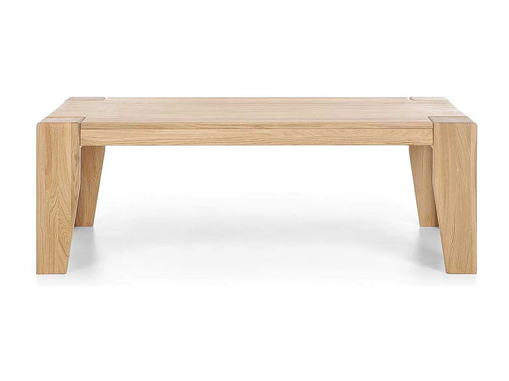 Holz Couchtisch aus Wildeiche Massivholz Vierfußgestell