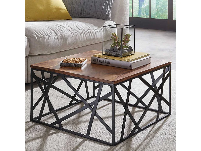 Sofatisch aus Sheesham Massivholz Eisen