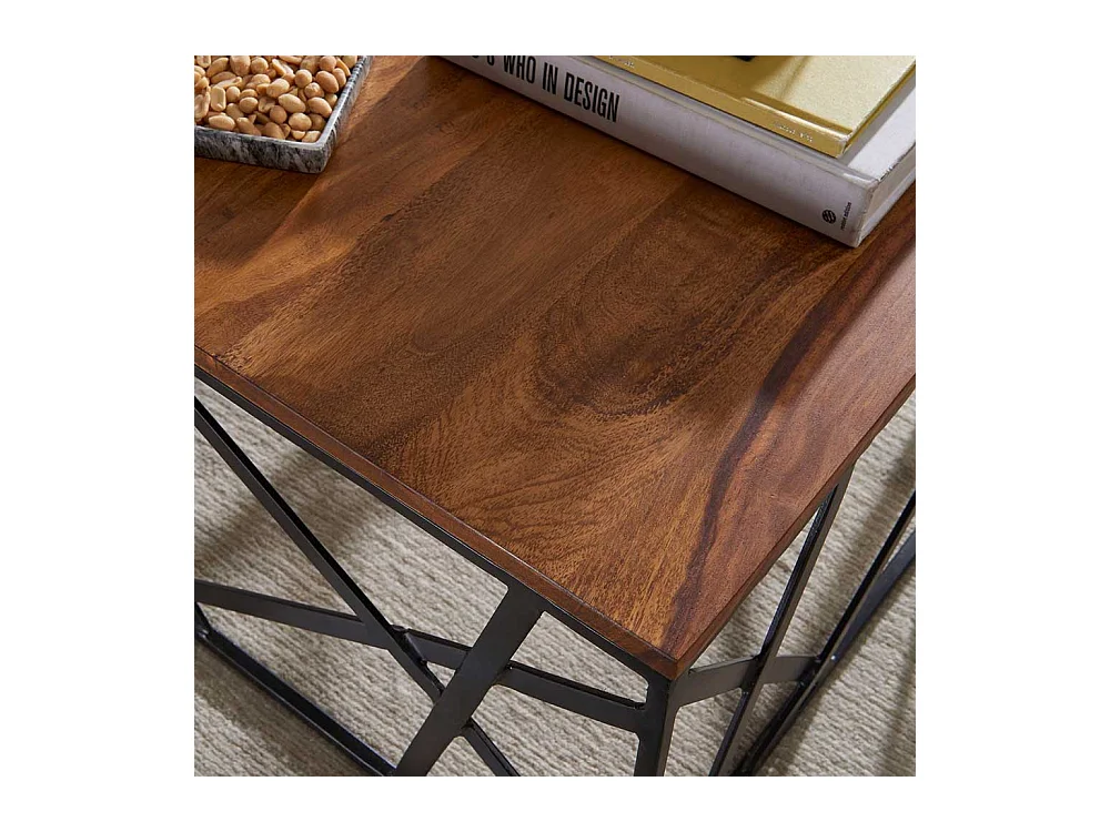 Sofatisch aus Sheesham Massivholz Eisen