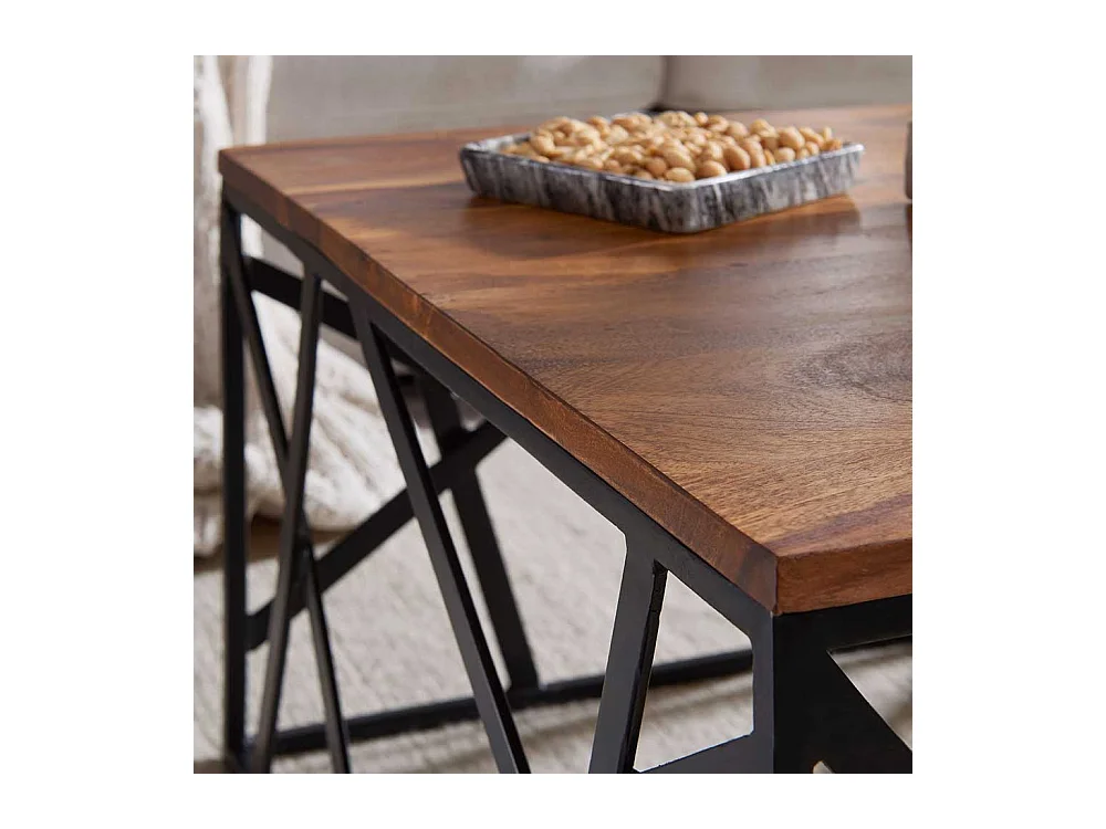 Sofatisch aus Sheesham Massivholz Eisen