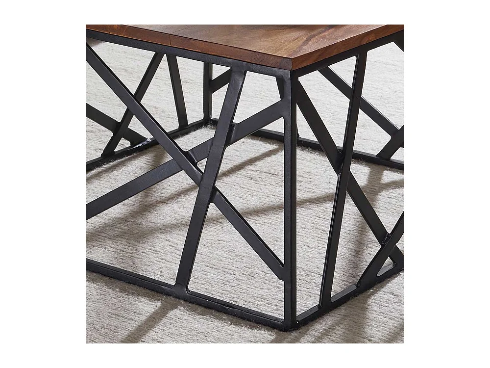 Sofatisch aus Sheesham Massivholz Eisen