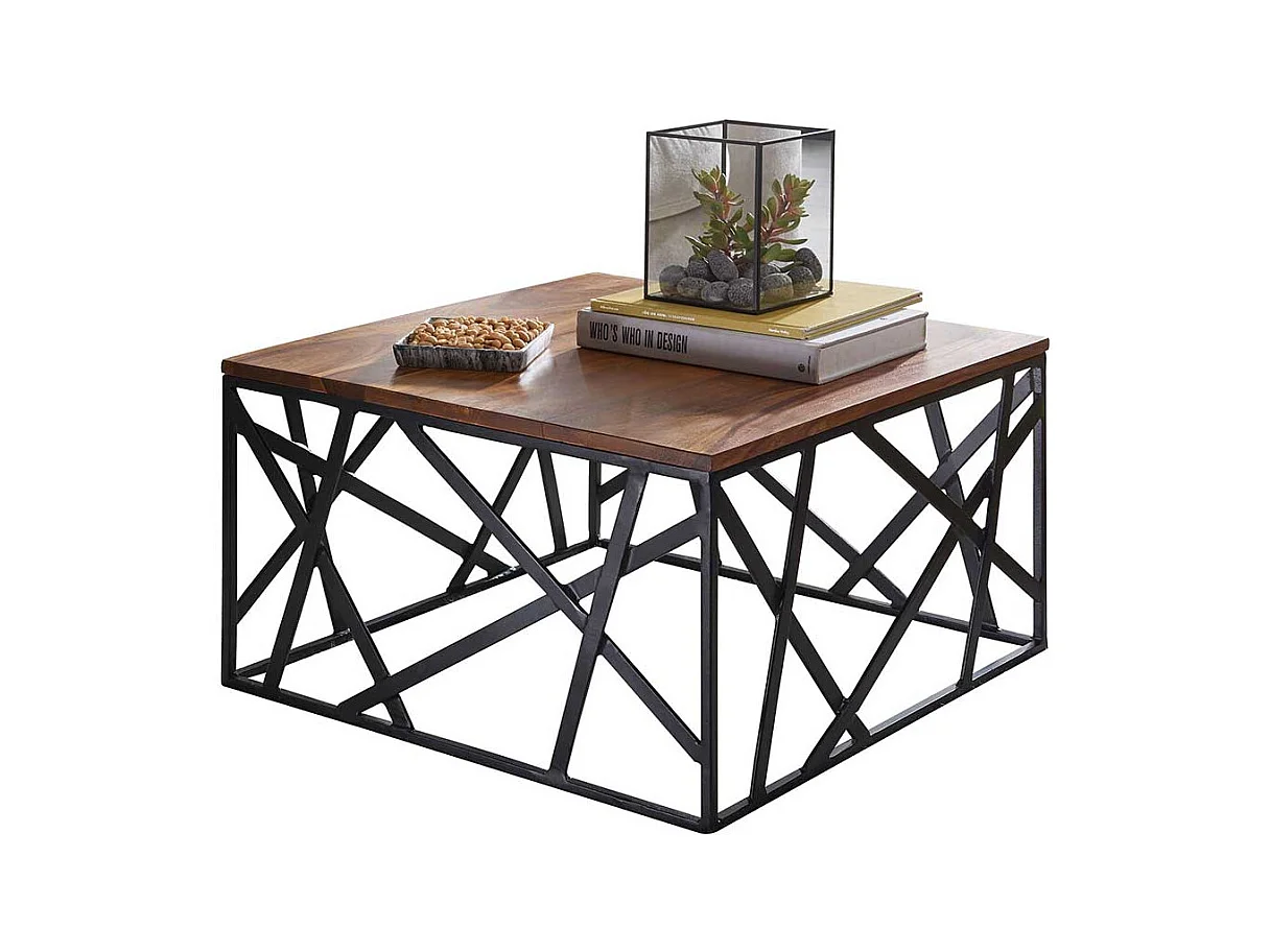 Sofatisch aus Sheesham Massivholz Eisen