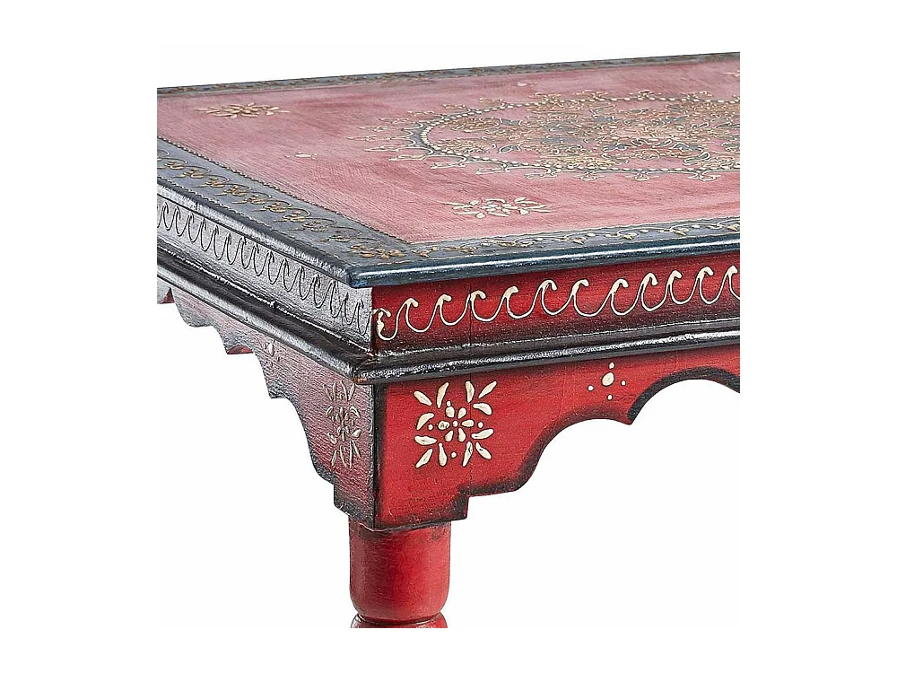 Shabby Chic Tisch in Rot und Bunt handgearbeitet